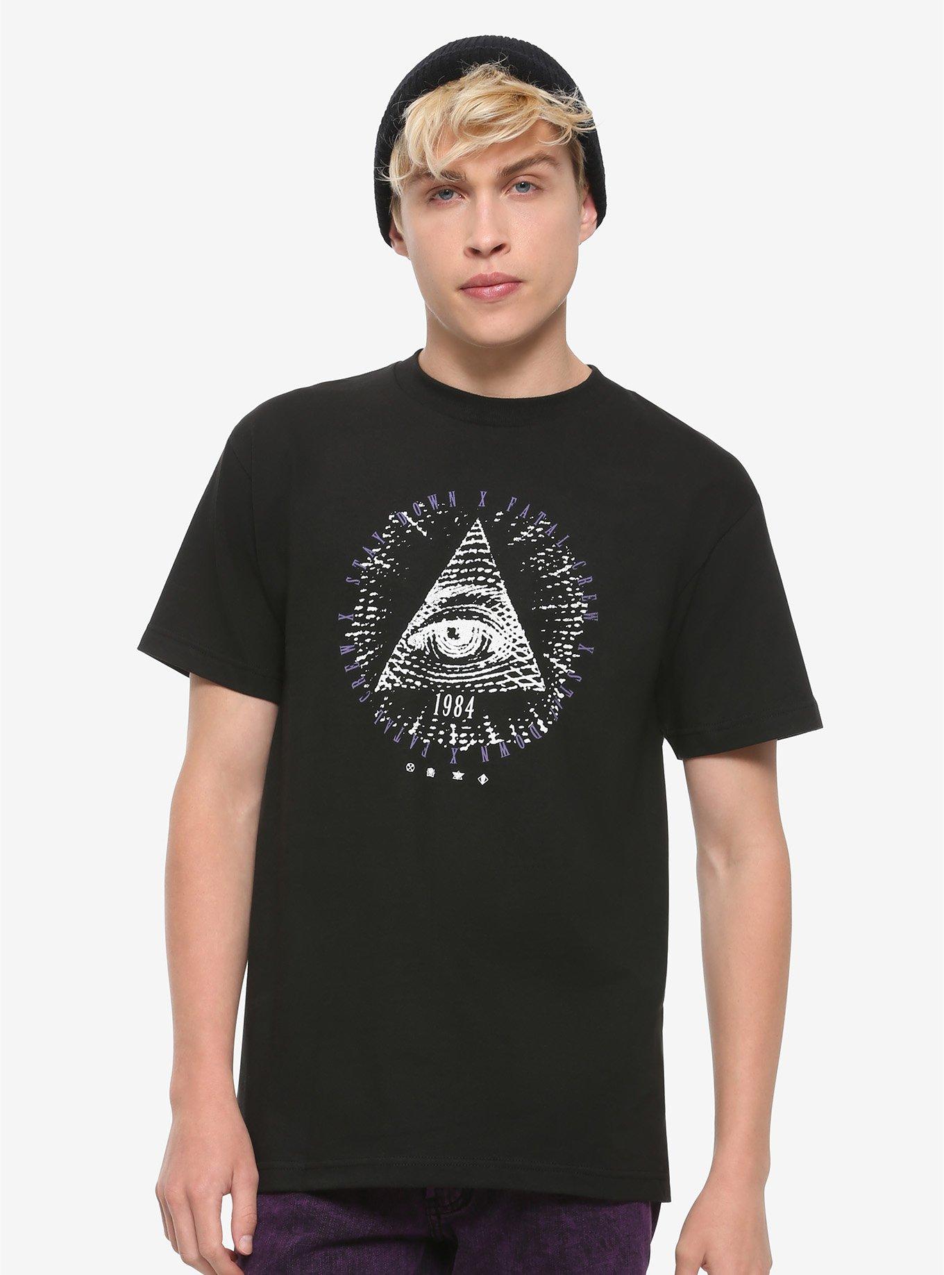 Stay Down X Fatal Crew All-Seeing Eye T-Shirt, BLACK, alternate