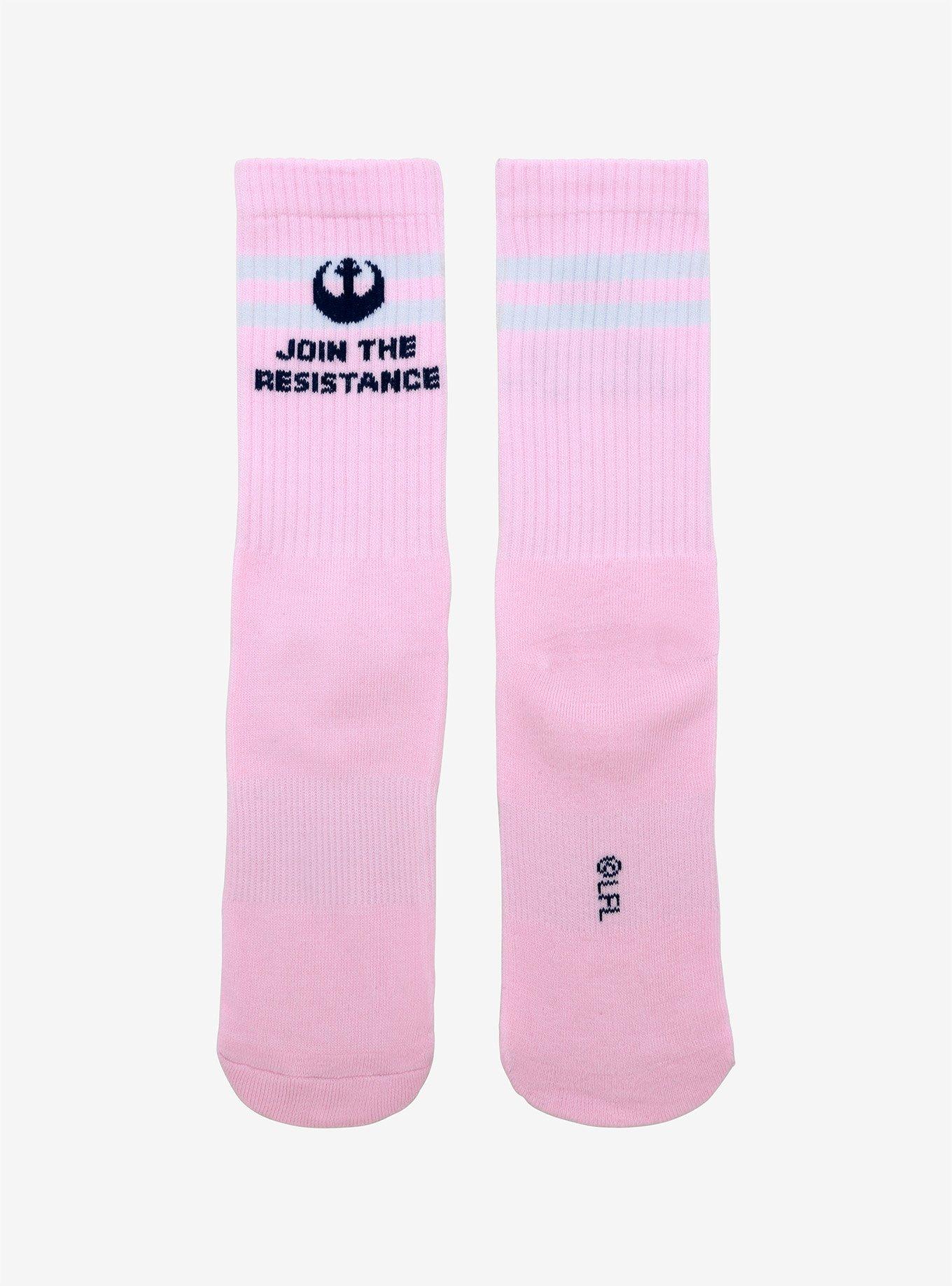 Star Wars Join The Resistance Pink & White Crew Socks, , alternate