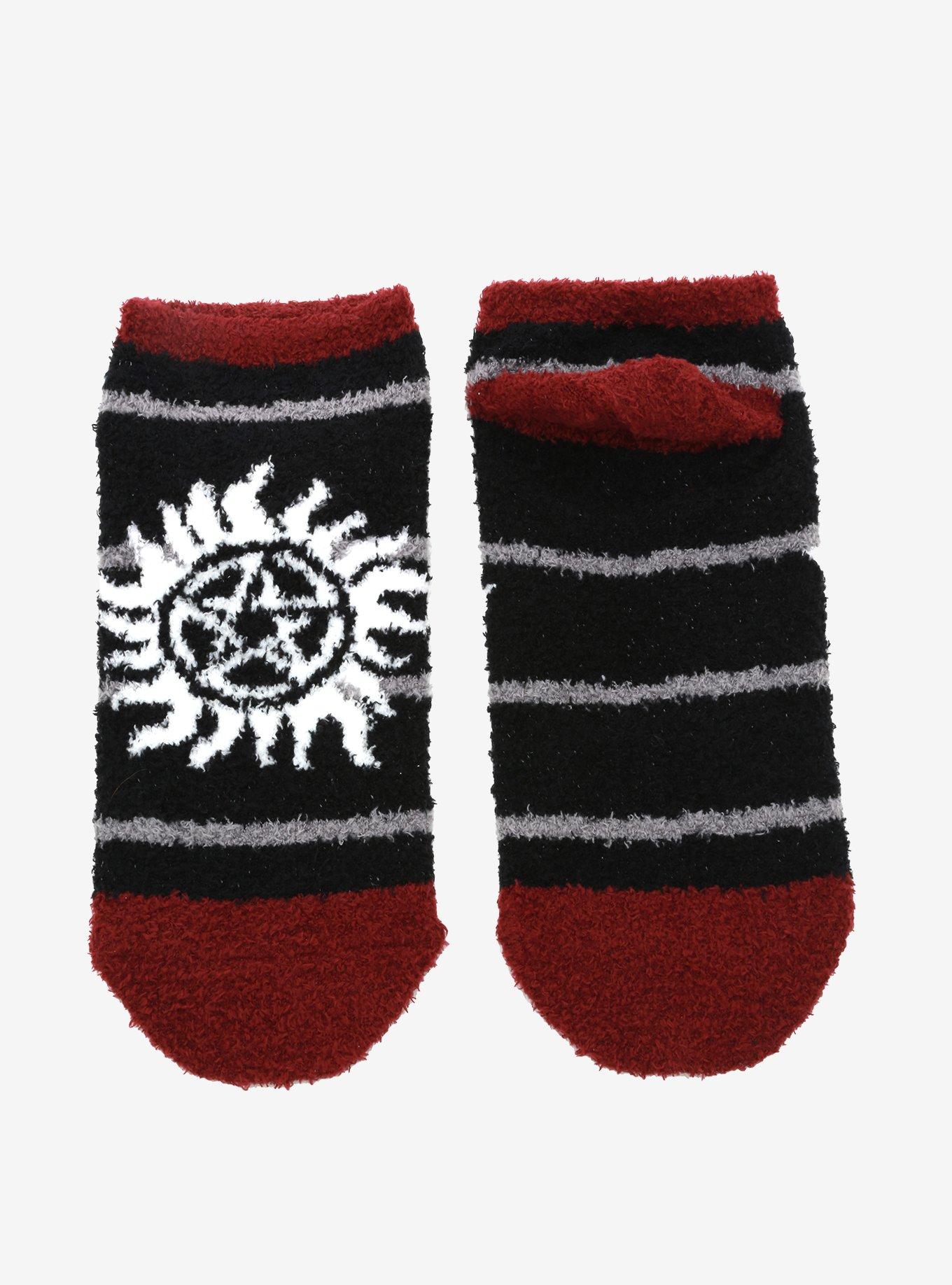 Supernatural Anti-Possession Fuzzy No-Show Socks, , alternate