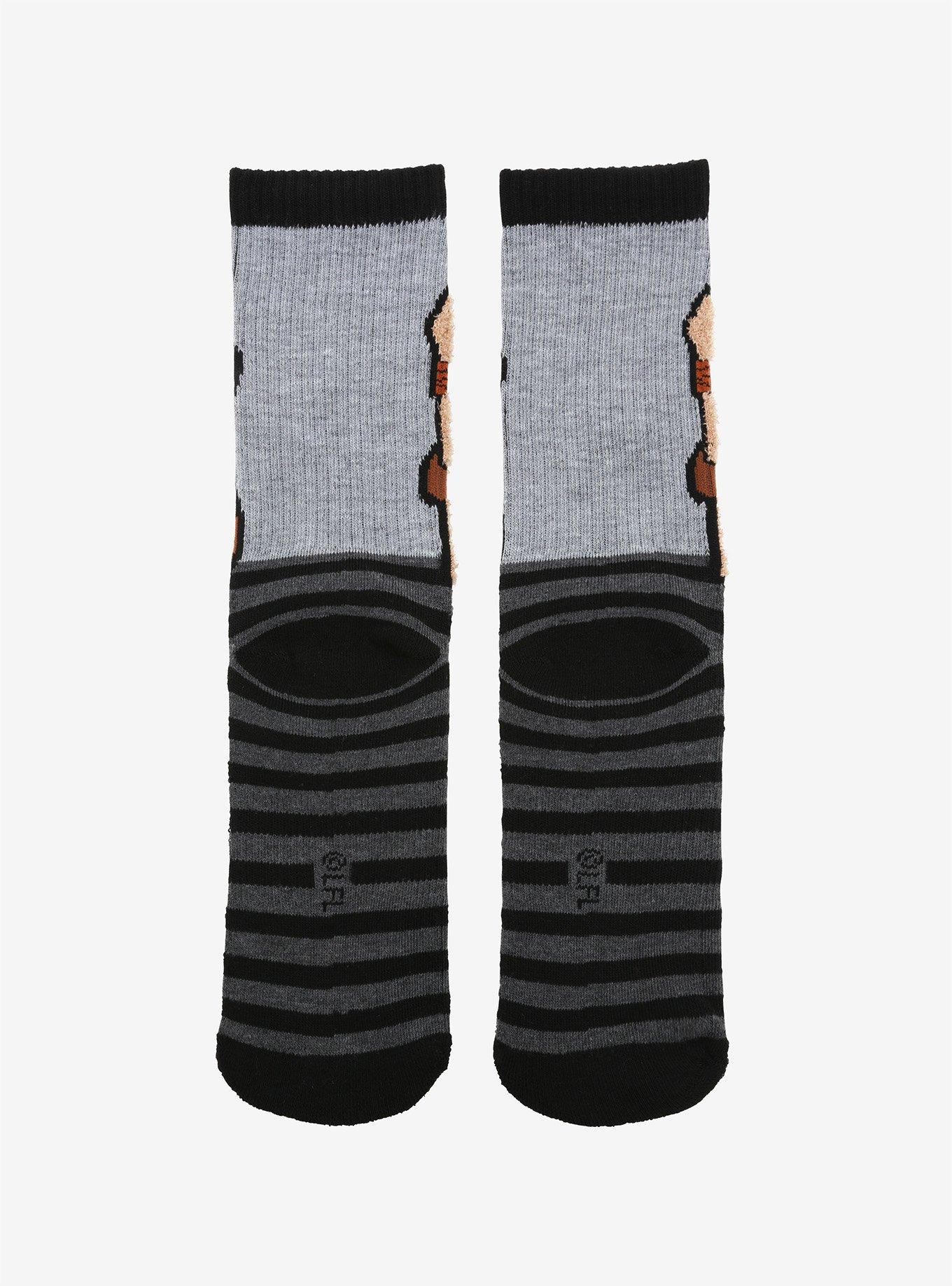 Star Wars Fuzzy Ewok Striped Crew Socks, , alternate