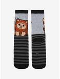 Star Wars Fuzzy Ewok Striped Crew Socks, , alternate