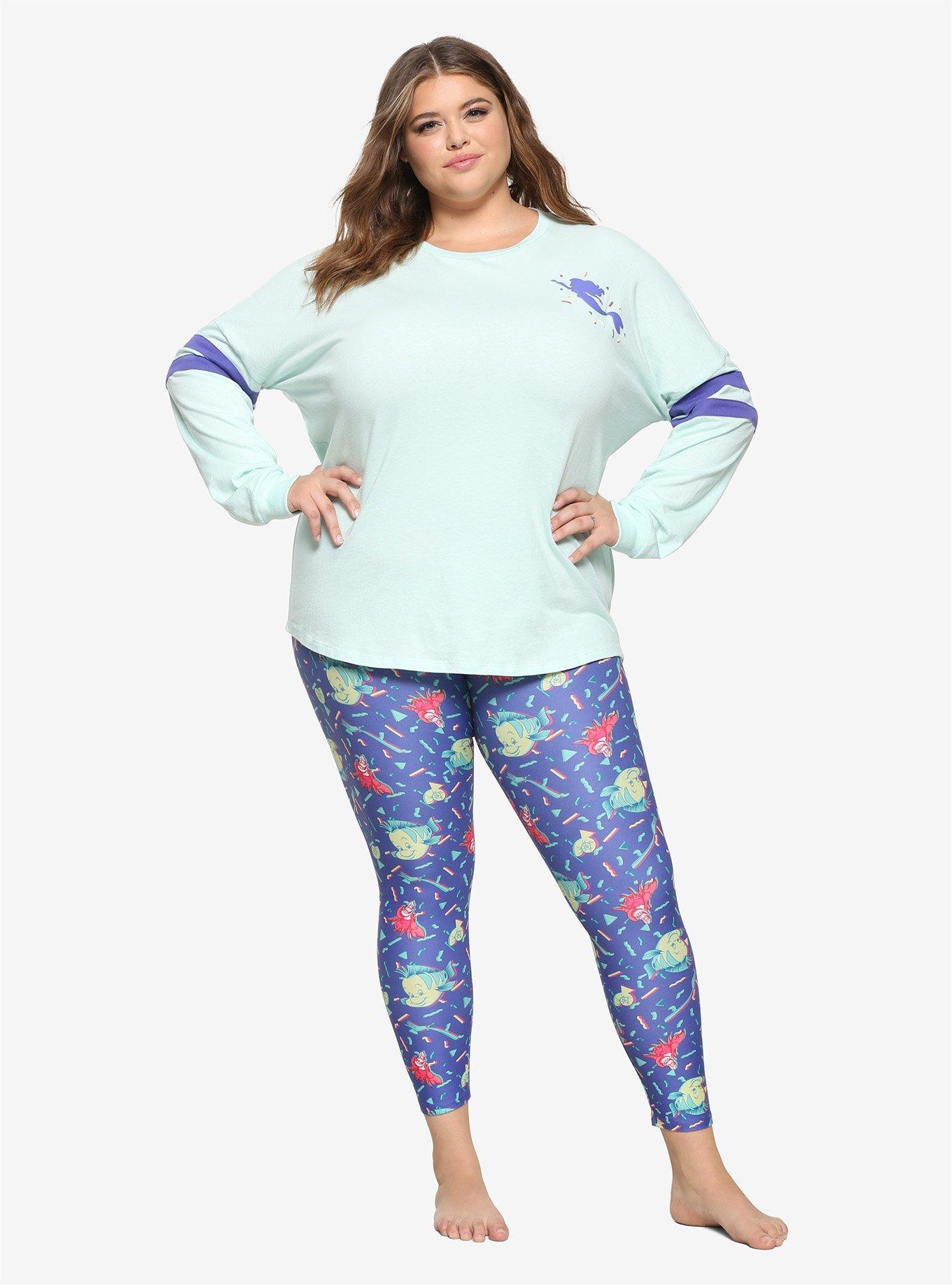 Her Universe Disney The Little Mermaid 80s Confetti Leggings Plus Size, PURPLE, alternate