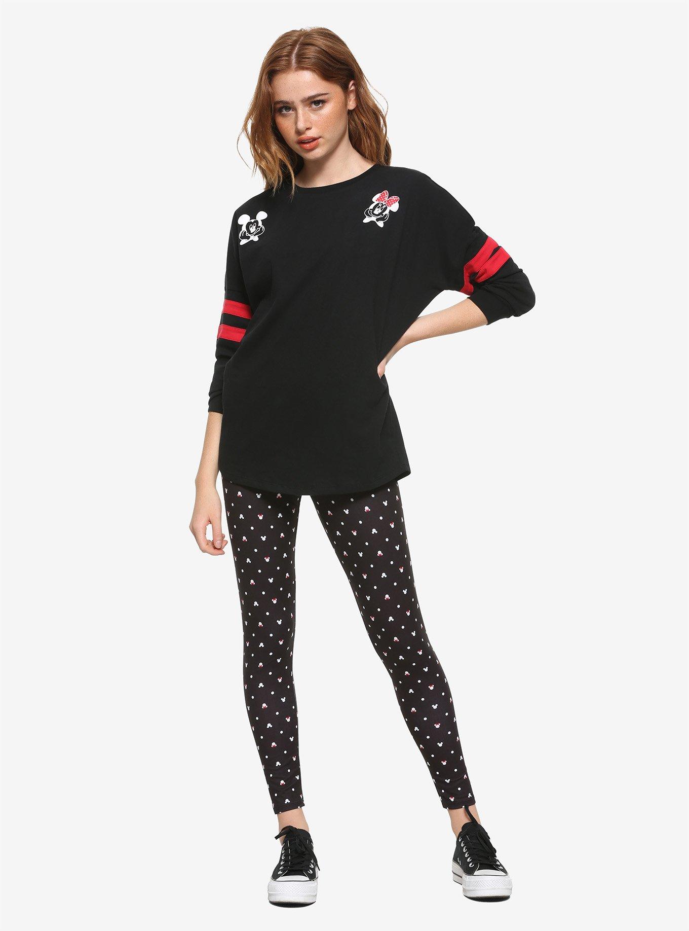 Her Universe Disney Mickey Mouse & Minnie Mouse Head Leggings, BLACK, alternate