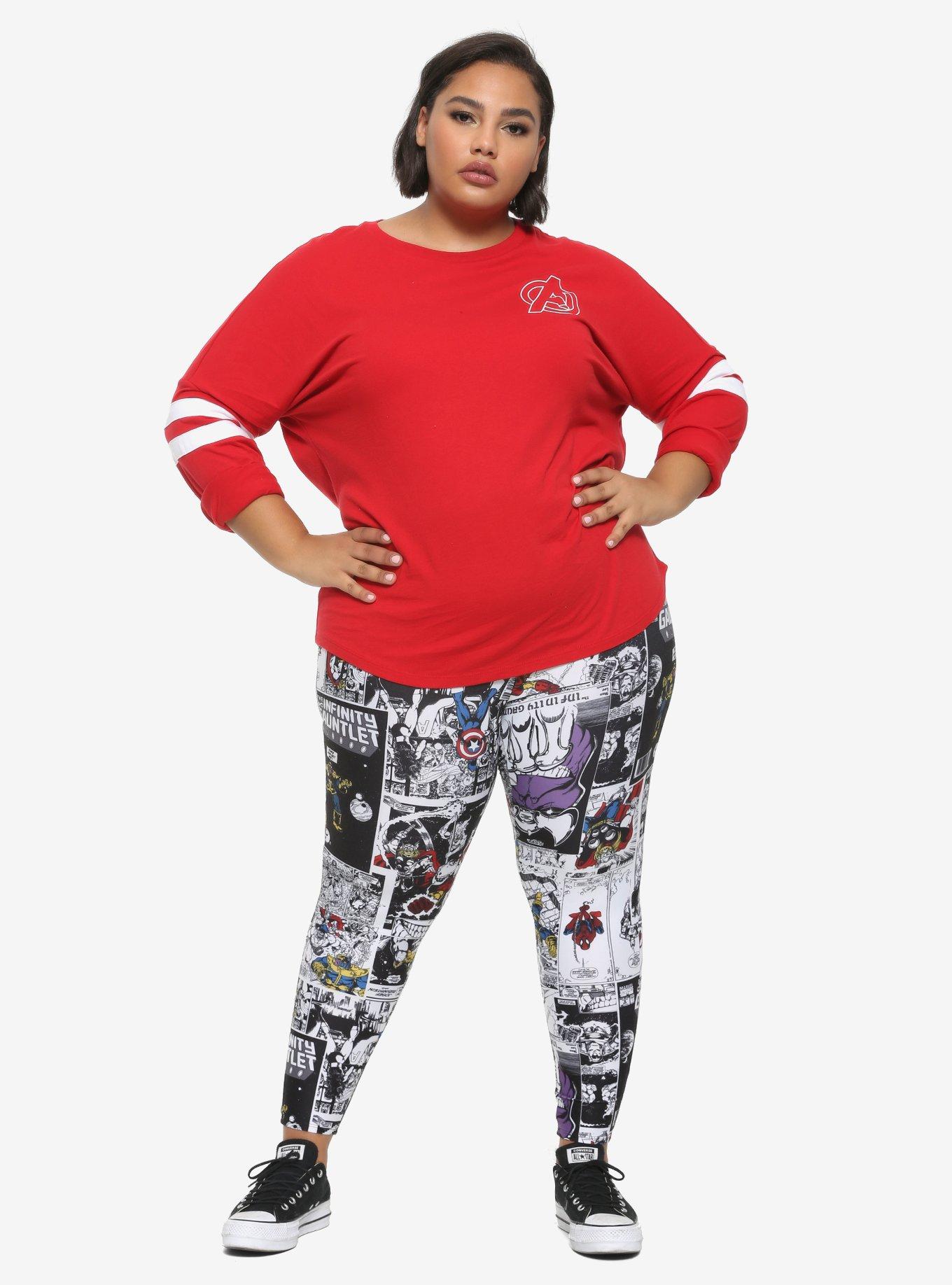 Her Universe Marvel Avengers Comic Book Panel Leggings Plus Size, MULTI, alternate