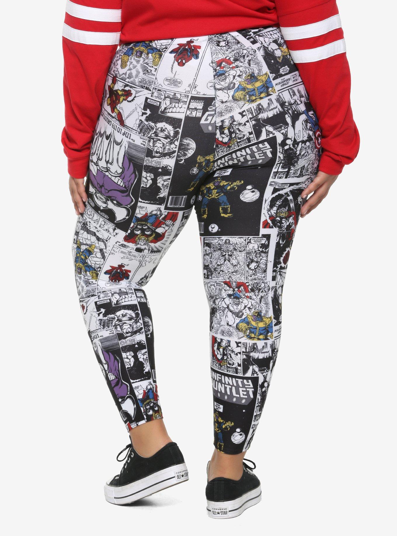 Her Universe Marvel Avengers Comic Book Panel Leggings Plus Size, MULTI, alternate