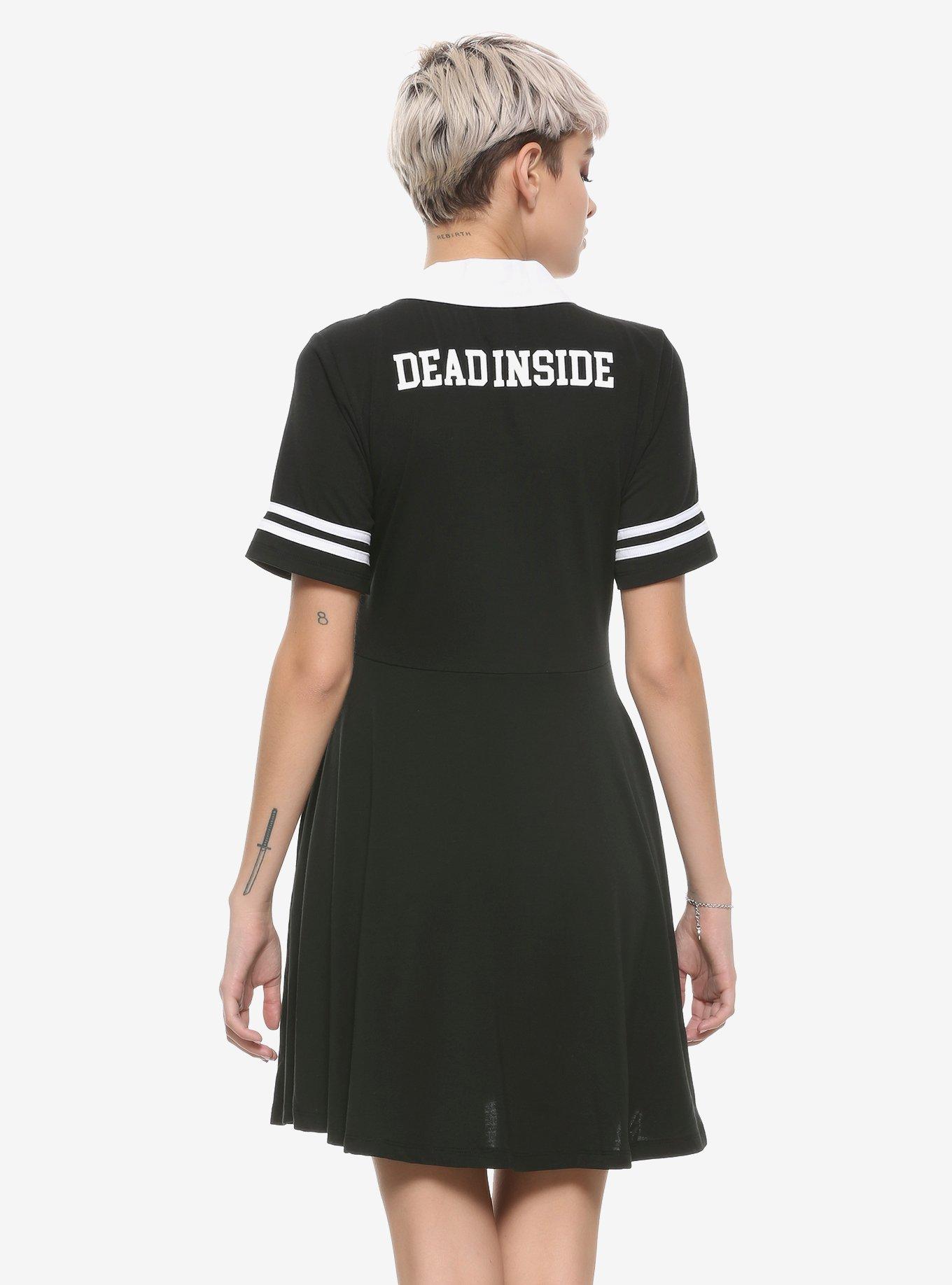 Dead Inside Varsity Dress, BLACK, alternate