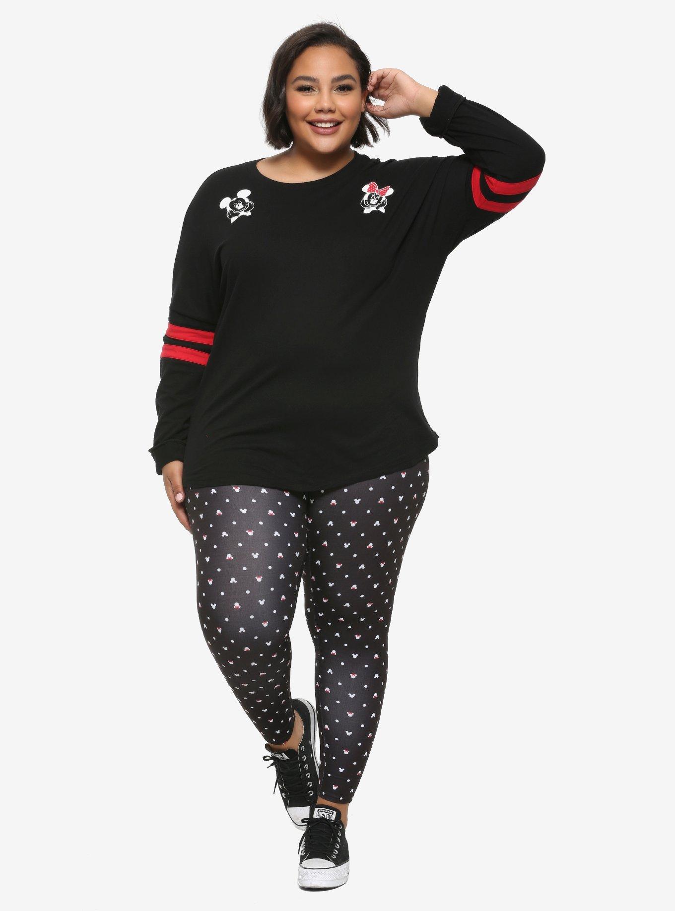 Her Universe Disney Mickey Mouse & Minnie Mouse Head Leggings Plus Size, , alternate