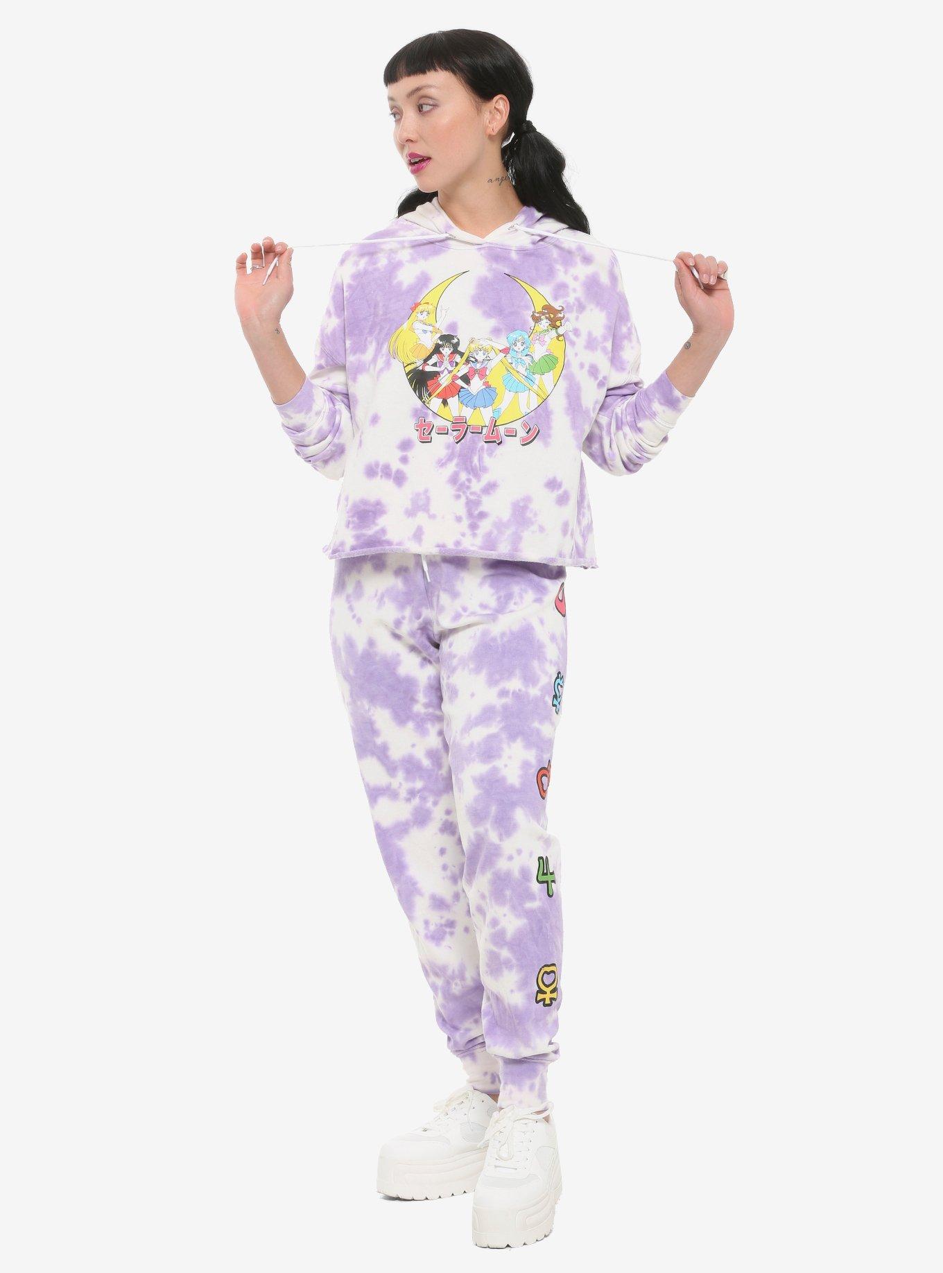 Sailor Moon Purple Tie-Dye Girls Sweatpants, TIE DYE, alternate