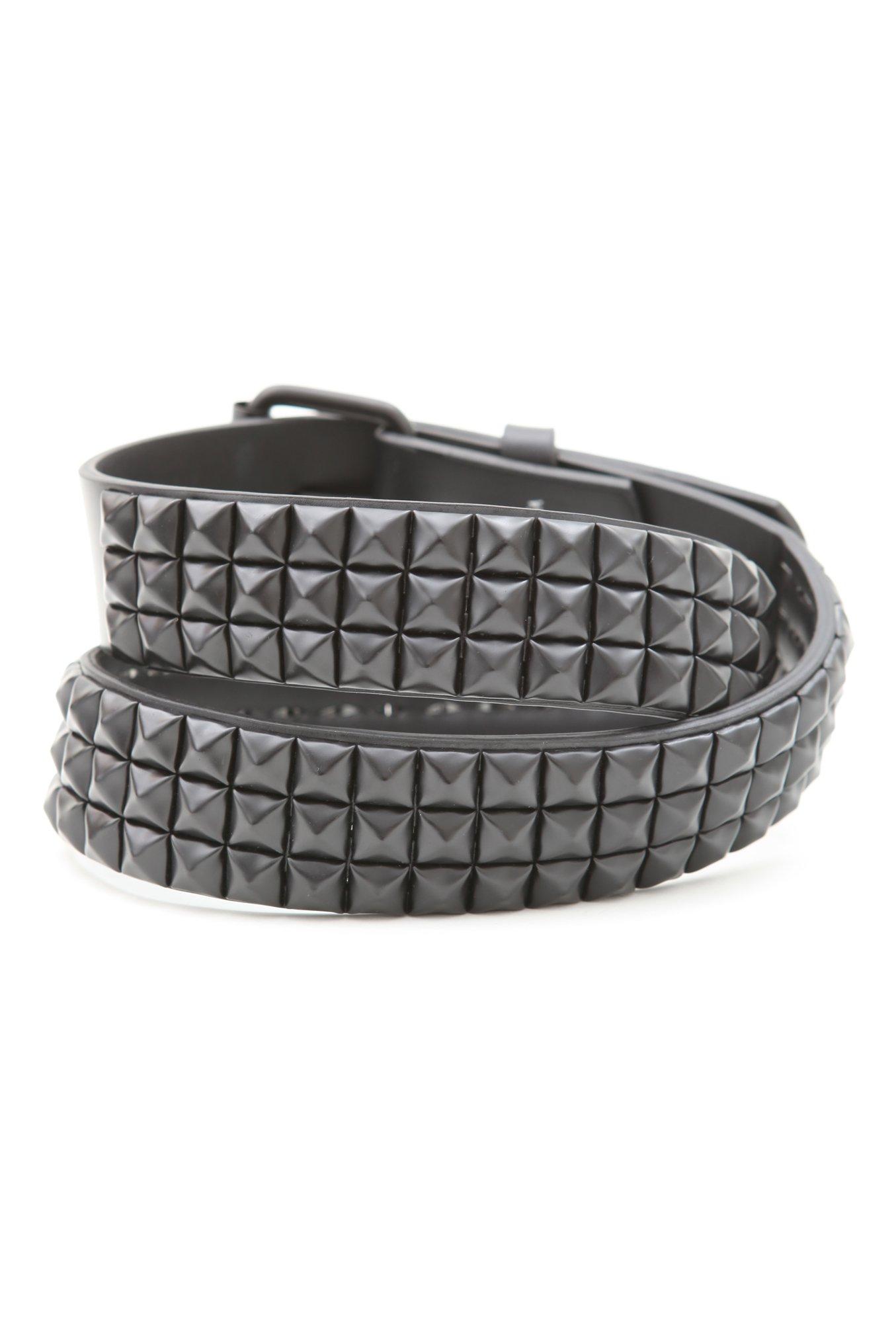 Double Black Pyramid Stud Belt