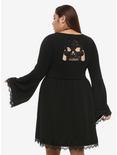 Lace Skull Bell Sleeve Dress Plus Size, BLACK, alternate