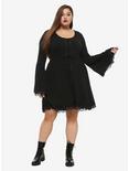 Lace Skull Bell Sleeve Dress Plus Size, BLACK, alternate