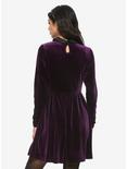 Purple Velvet Long-Sleeve Dress, PURPLE, alternate