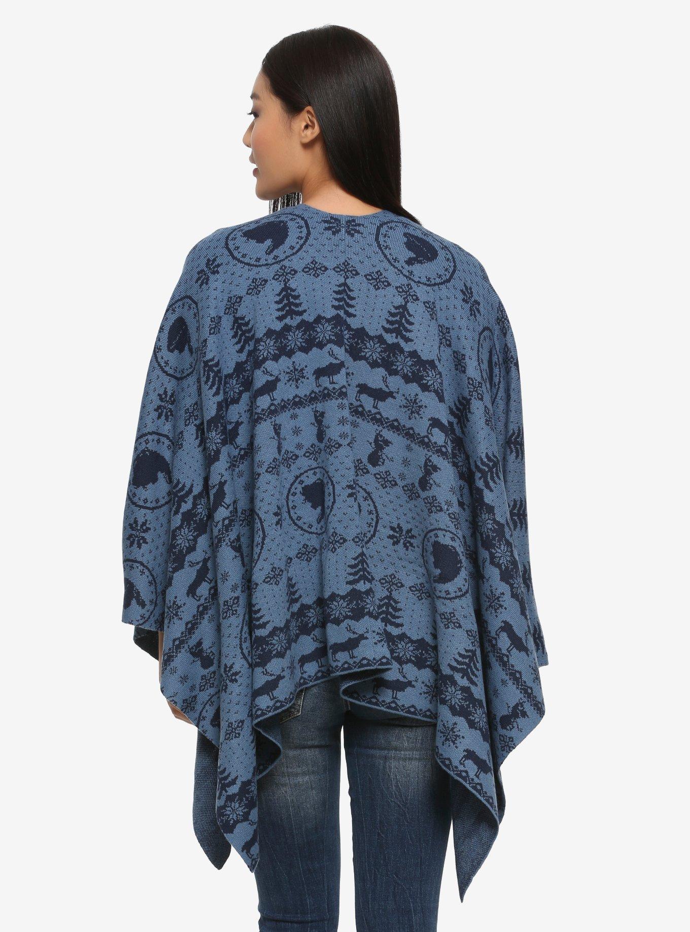 Disney Frozen 2 Tonal Nordic Women's Shawl Cardigan - BoxLunch Exclusive, NAVY, alternate