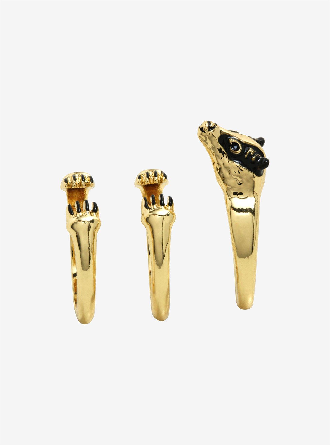 Harry Potter Hufflepuff Wrap Ring Set, , alternate