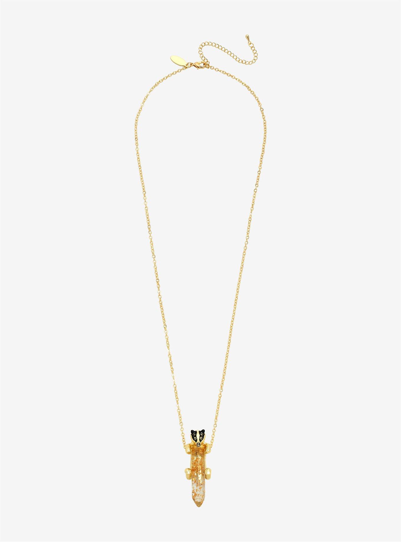 Harry Potter Hufflepuff Crystal Necklace, , alternate