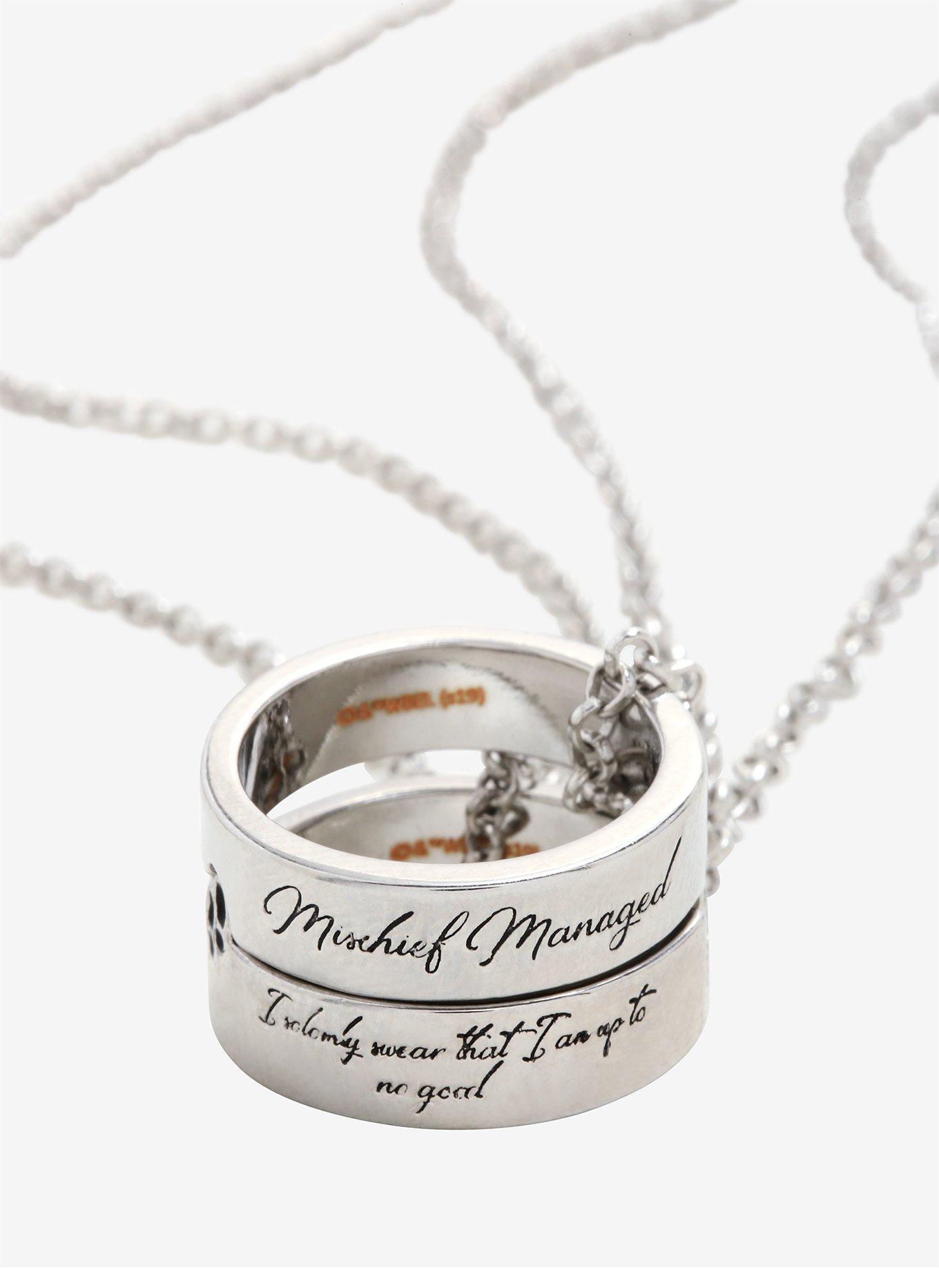 Harry Potter Marauder's Map Best Friend Ring Necklace Set, , alternate