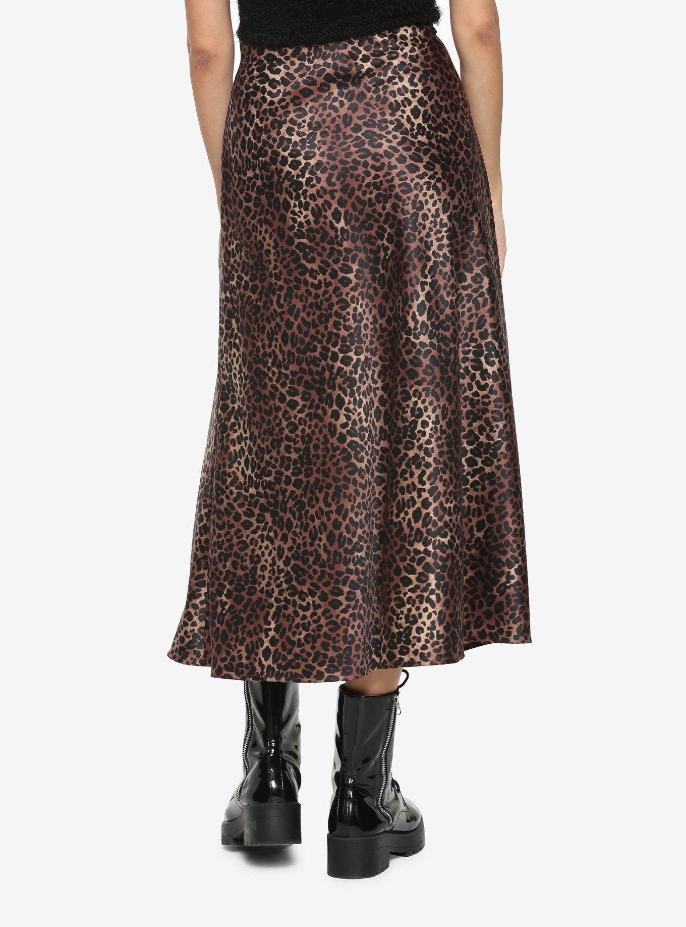 Leopard Print Midi Skirt, LEOPARD, alternate