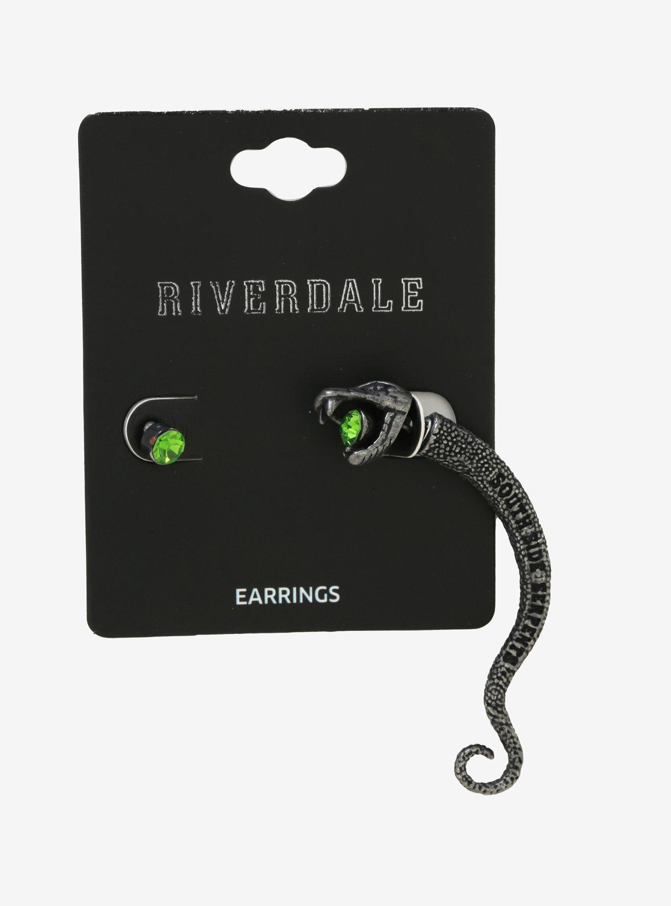 Riverdale Southside Serpents Faux Tunnel Earring Set, , alternate