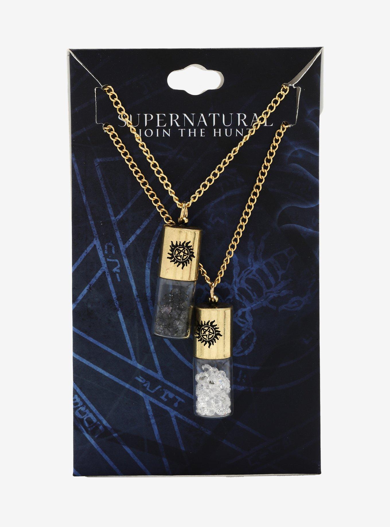 Supernatural Bitch & Jerk Salt Bottle Best Friend Necklace Set, , alternate