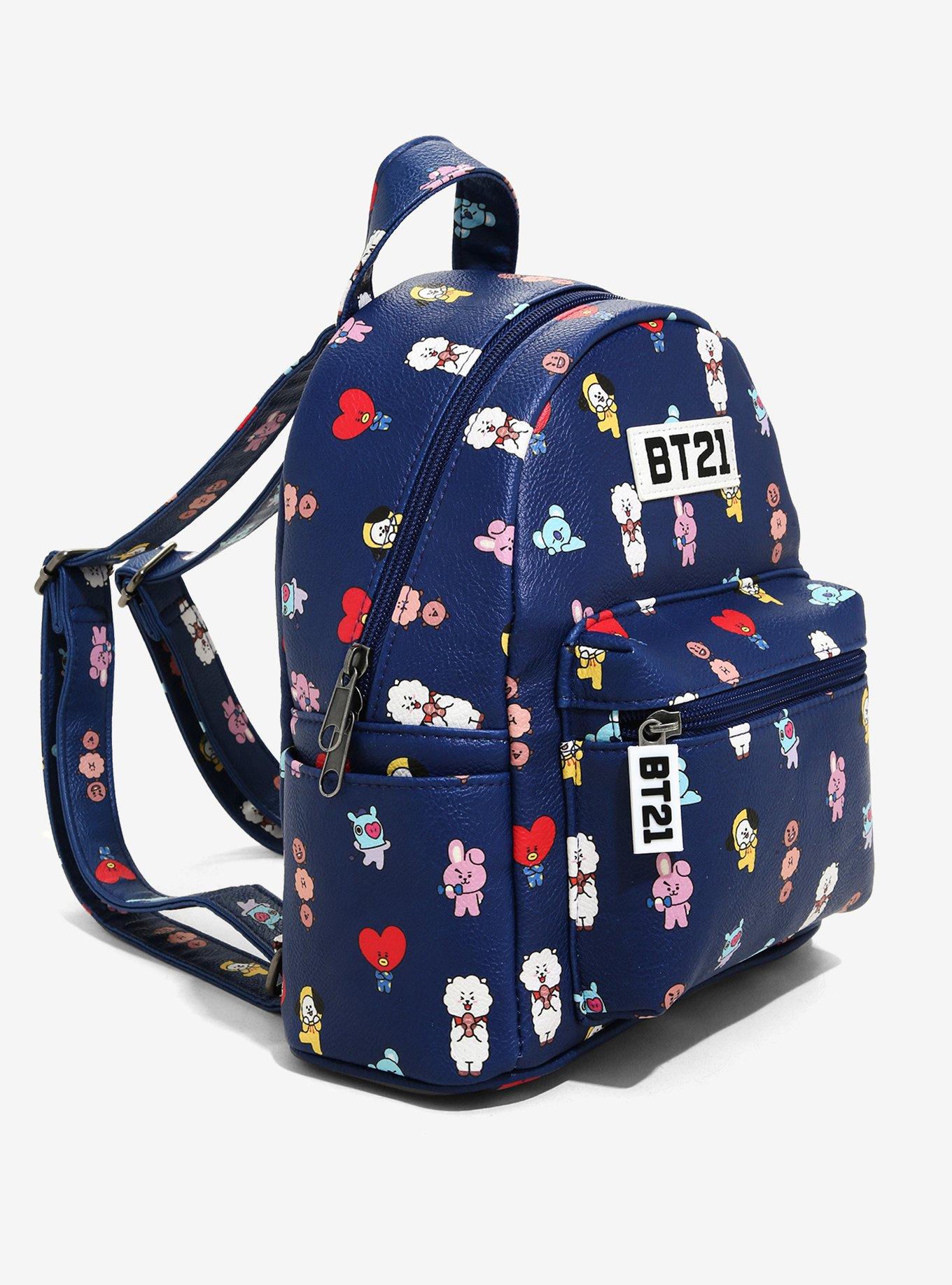 BT21 Blue Allover Print Mini Backpack, , alternate