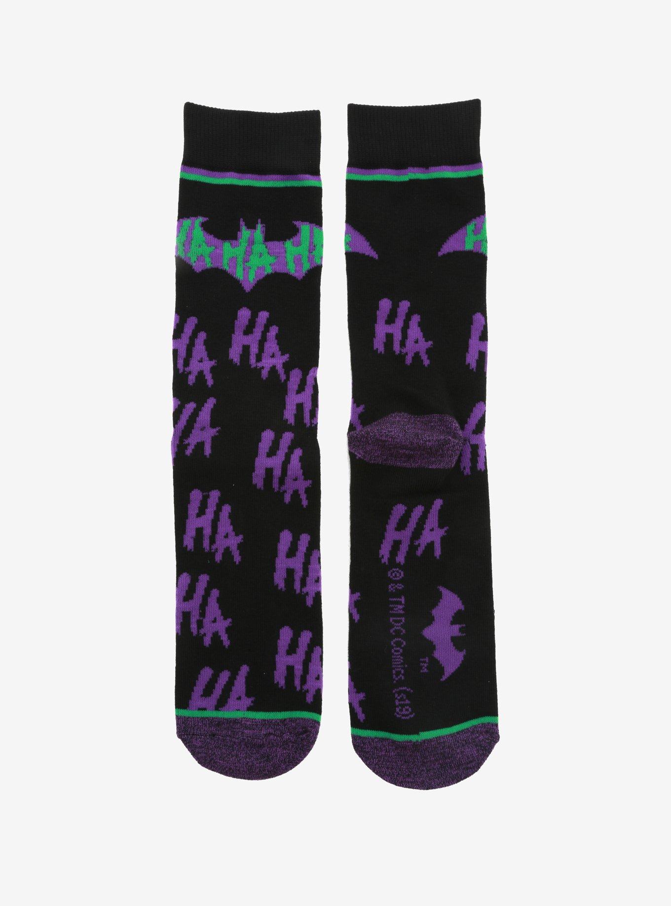 DC Comics Batman Joker Ha Ha Crew Socks - BoxLunch Exclusive, , alternate