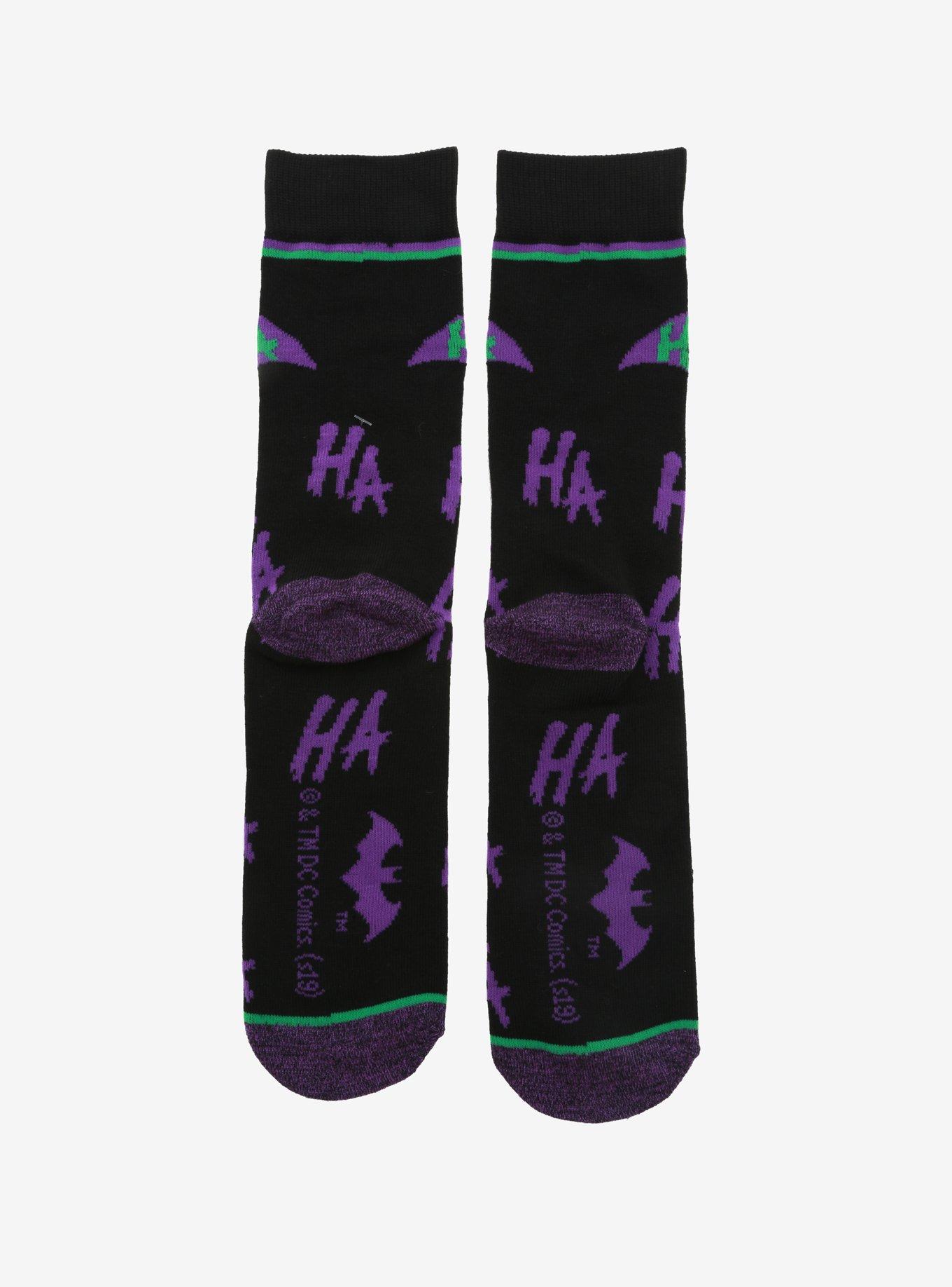DC Comics Batman Joker Ha Ha Crew Socks - BoxLunch Exclusive, , alternate