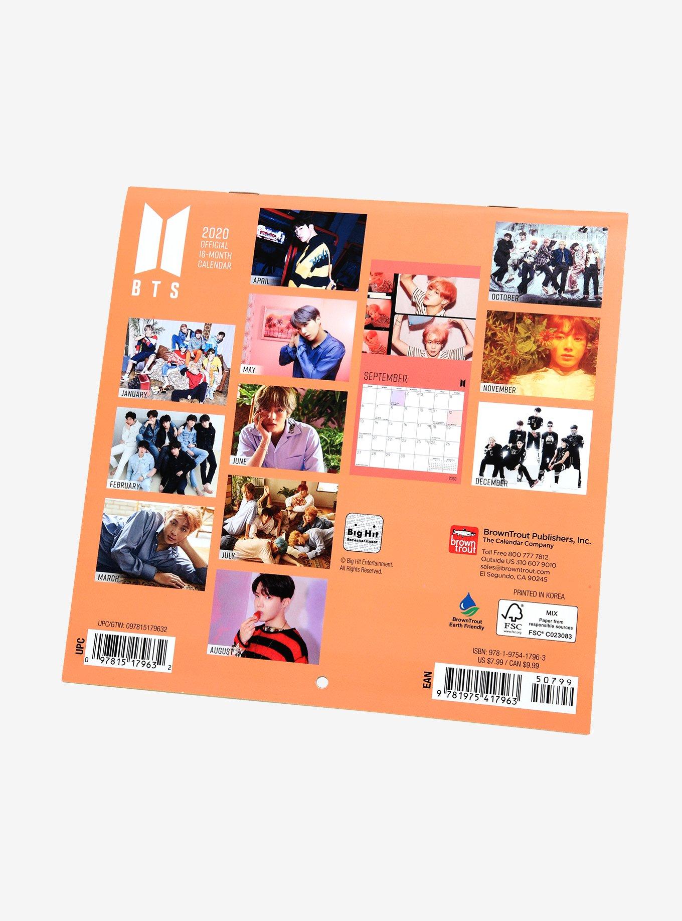 BTS 2020 16 Month Wall Calendar, , alternate