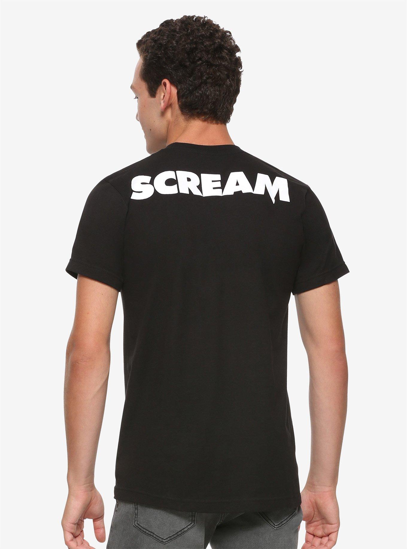 Scream Black & White Japanese Poster T-Shirt, WHITE, alternate
