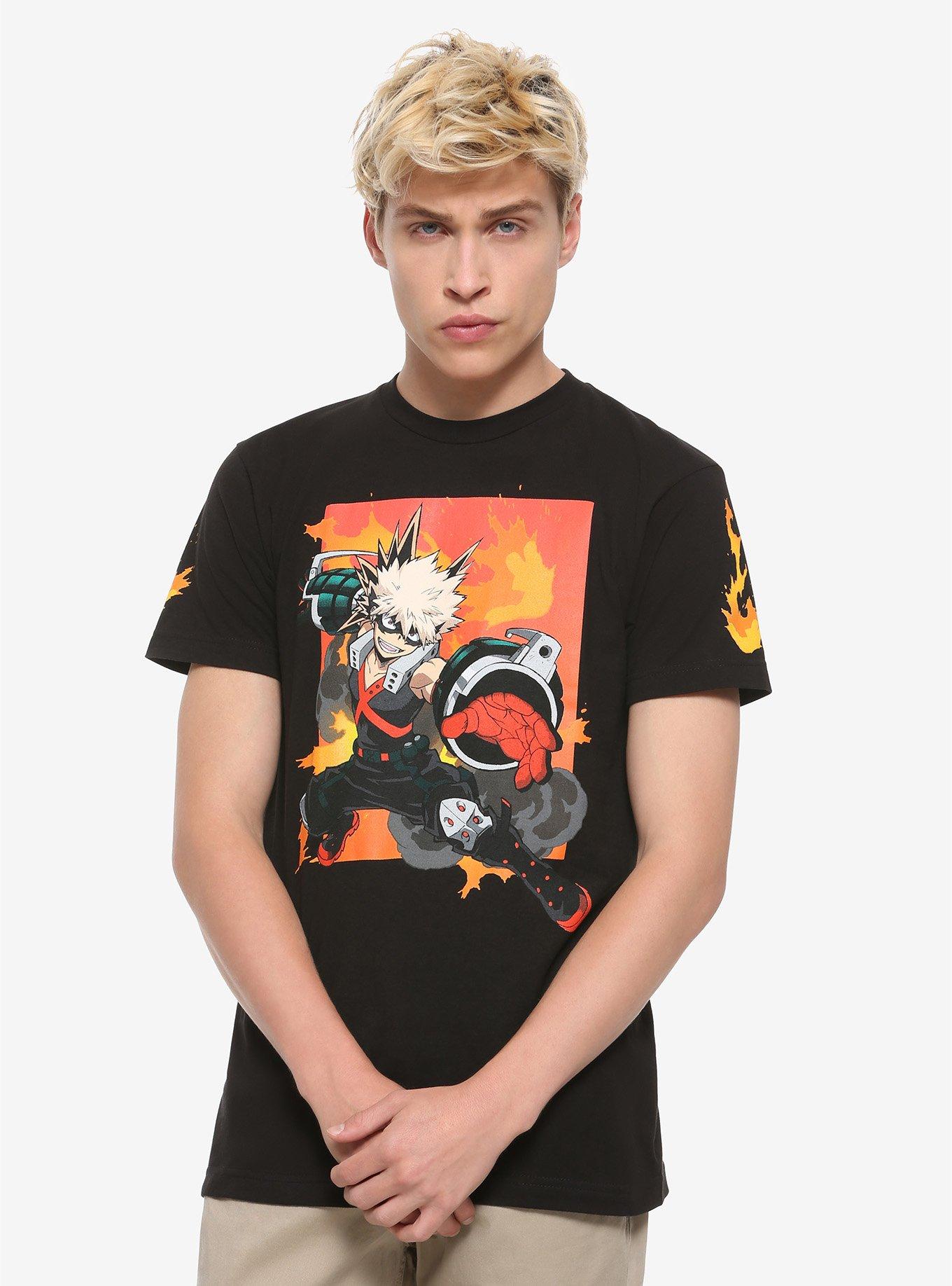 My Hero Academia Bakugo Flame Sleeve T-Shirt, MULTI, alternate