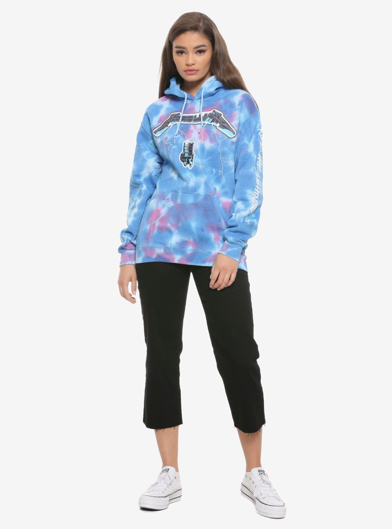 Metallica Ride The Lightning Tie-Dye Girls Hoodie, MULTI, alternate