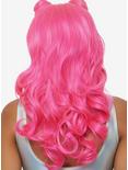Pink Beachy Waves Long Wig With Buns, , alternate