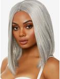 Silver Center Part Long Bob Wig With Tinsel, , alternate