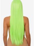Neon Green Long Straight Center Part Wig, , alternate