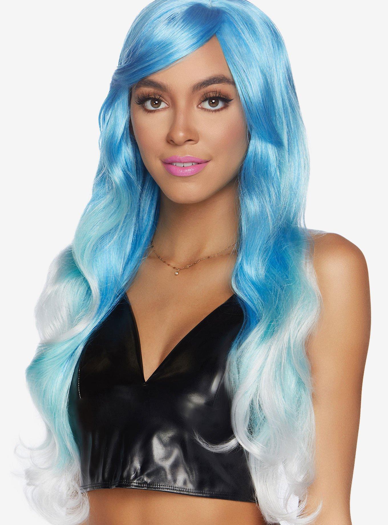 Blue Mermaid Ombre Wig, , alternate