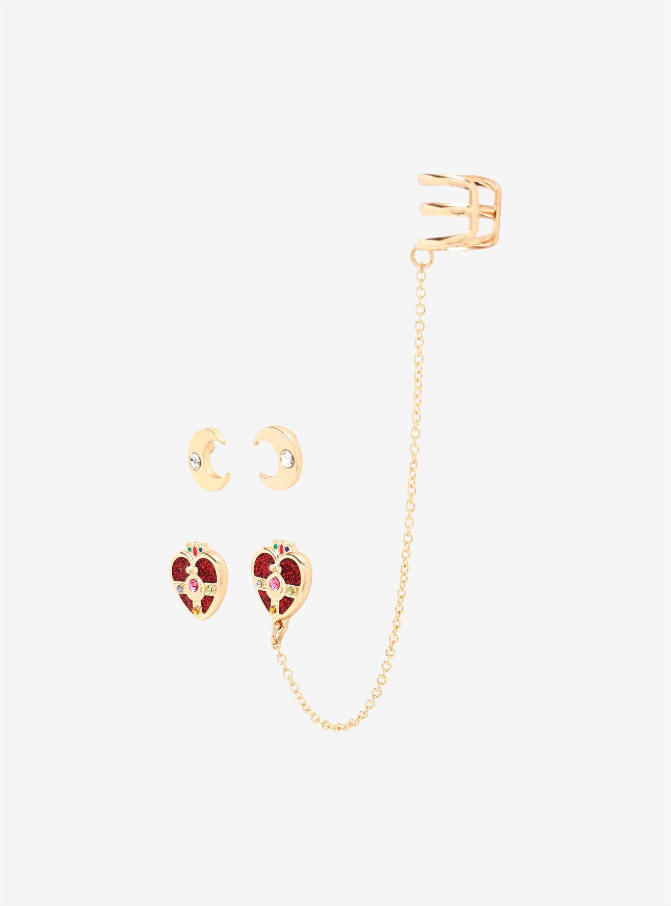 Sailor Moon Cosmic Heart Compact Cuff Earring Set, , alternate