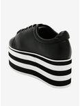 Black With Striped Sole Platform Sneakers, MULTI, alternate