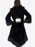 Satin Lined Faux Fur Coat, BLACK  PURPLE, alternate