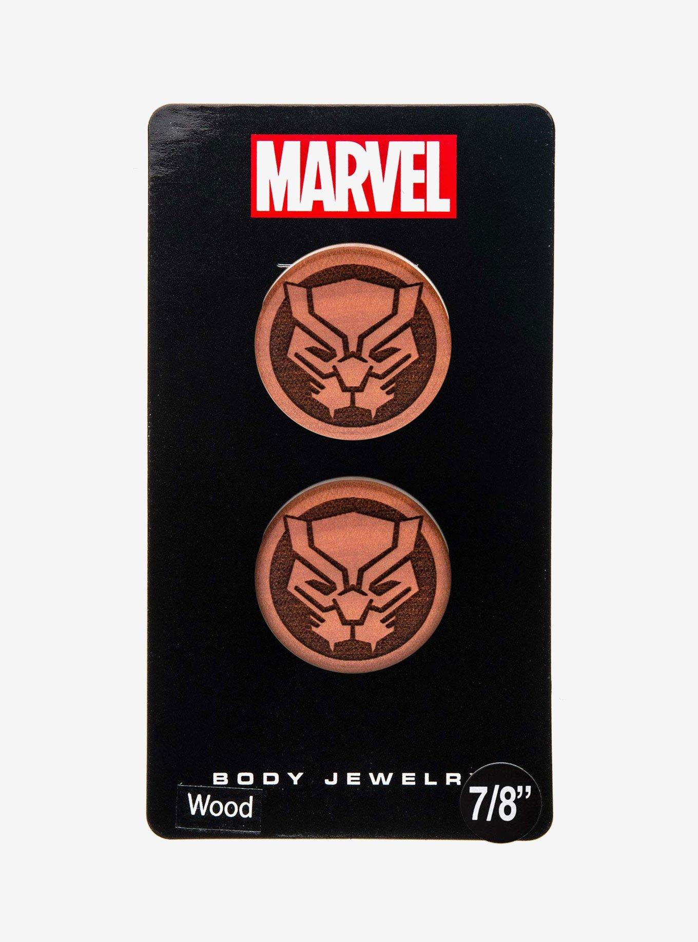 Marvel Black Panther Double Flare Sawo Wood Plugs, BROWN, alternate