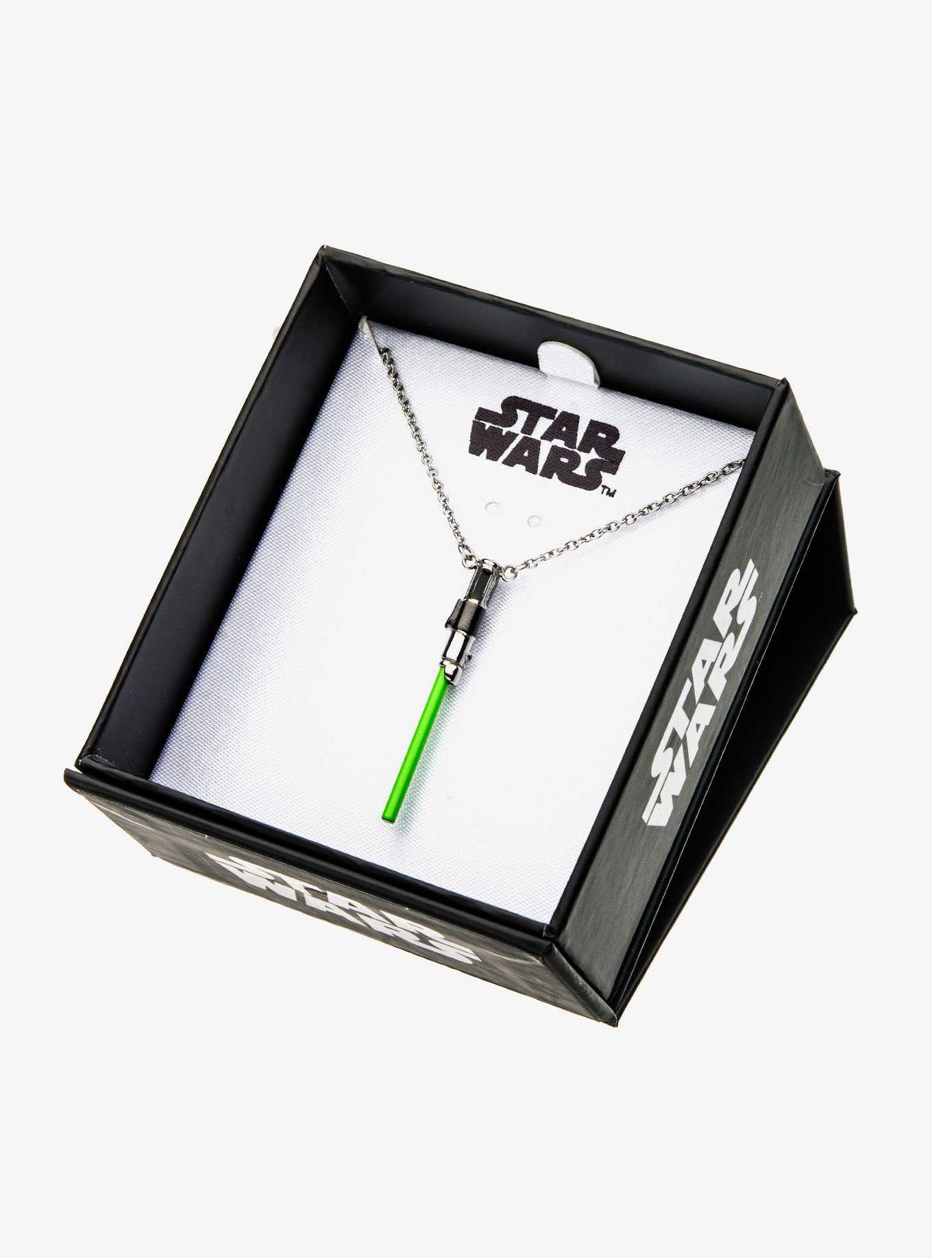Star Wars Yoda Lightsaber Stainless Steel Necklace, , hi-res