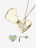 Nickelodeon Hey Arnold! Heart Locket Necklace and Earring Set, , alternate