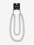 Silver 24 Inch Curb & 18 Inch Curb Double Wallet Chain, , alternate