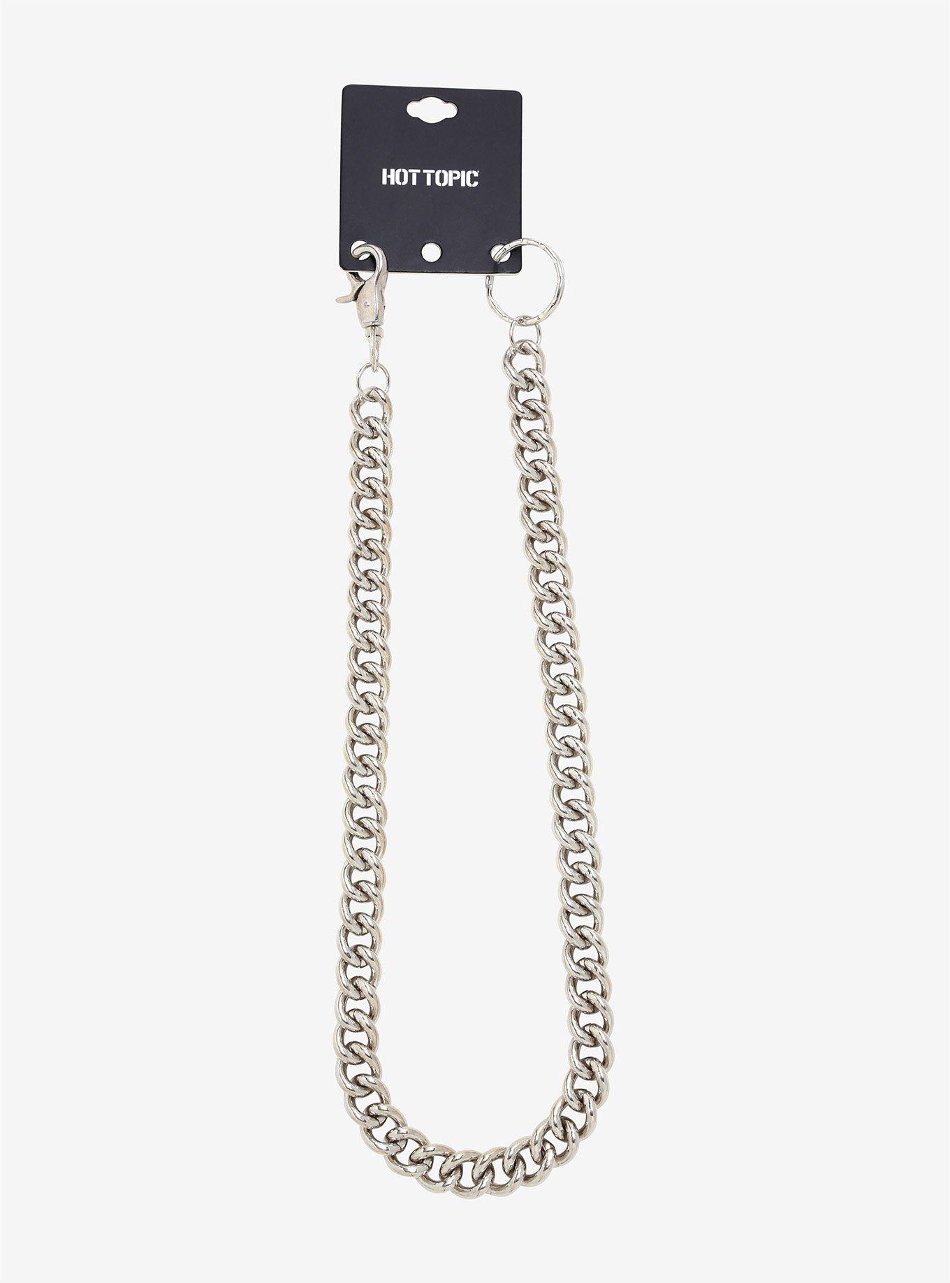 Silver Curb 24 Inch Wallet Chain, , alternate