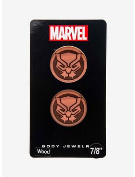 Marvel Black Panther Double Flare Sawo Wood Plugs, , hi-res