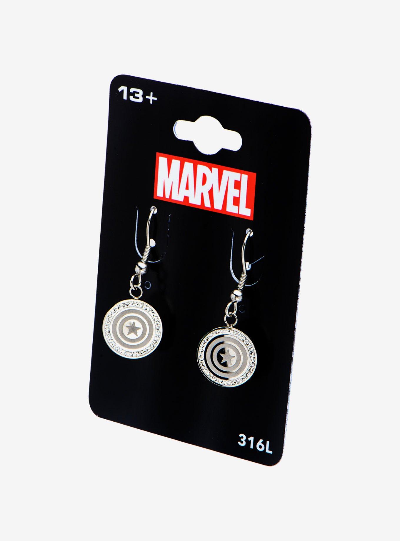 Marvel Captain America Shield Dangle Earrings, , alternate