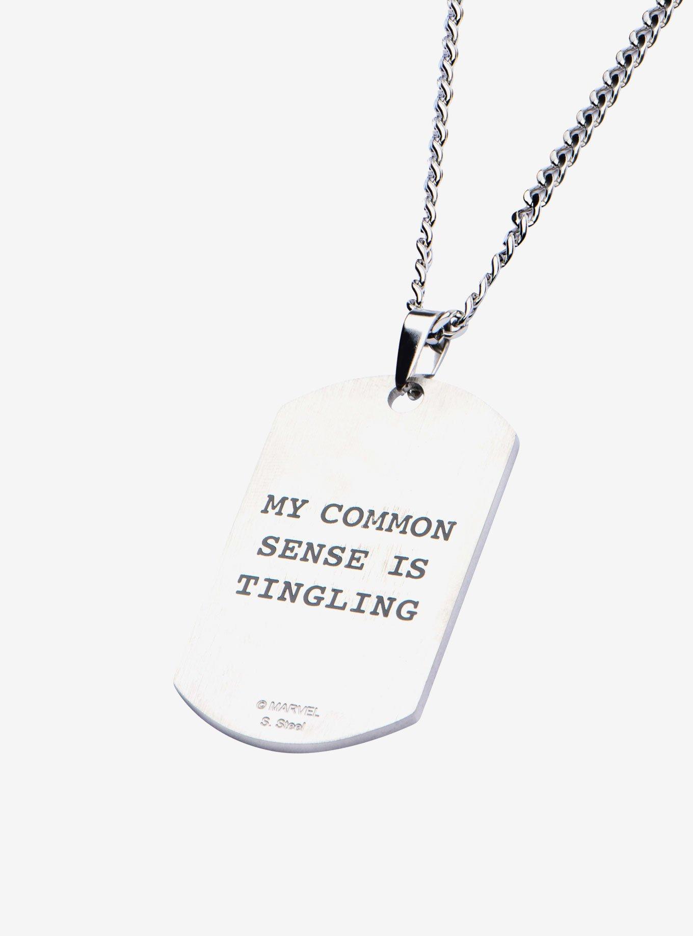 Marvel Deadpool "MY COMMON SENSE IS TINGLING" Dog Tag Pendant, , alternate