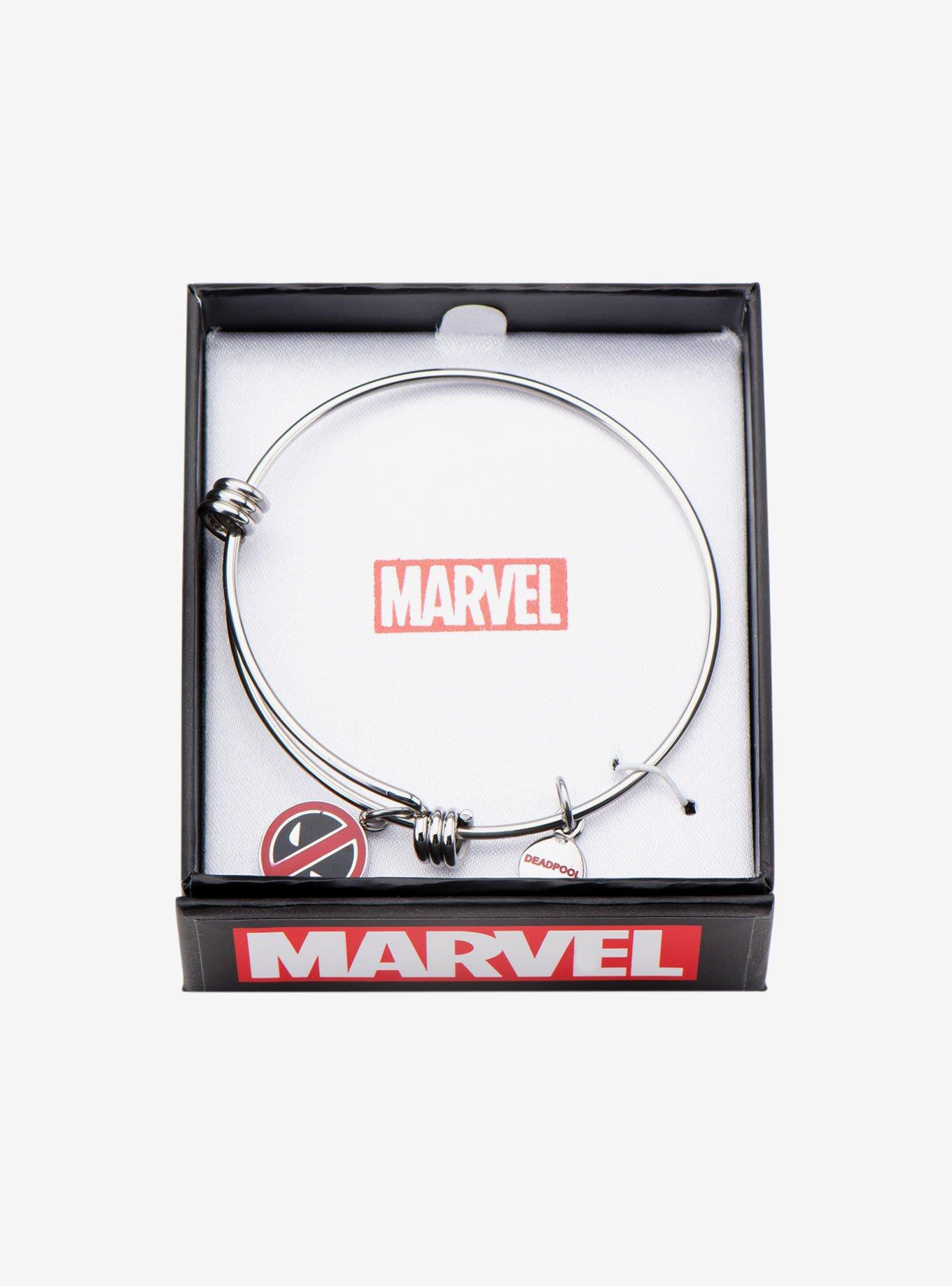 Marvel Deadpool Logo Charm Bangle Bracelet, , alternate