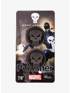 Marvel Punisher Double Flare Iron Wood Plugs, , hi-res