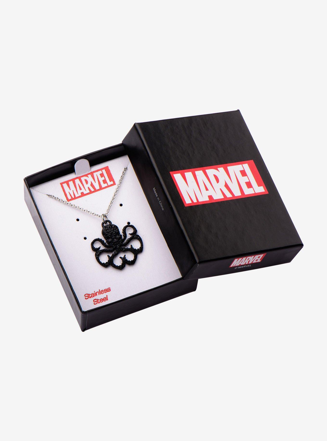 Marvel Stainless Steel Black Hydra Pendant Necklace, , alternate