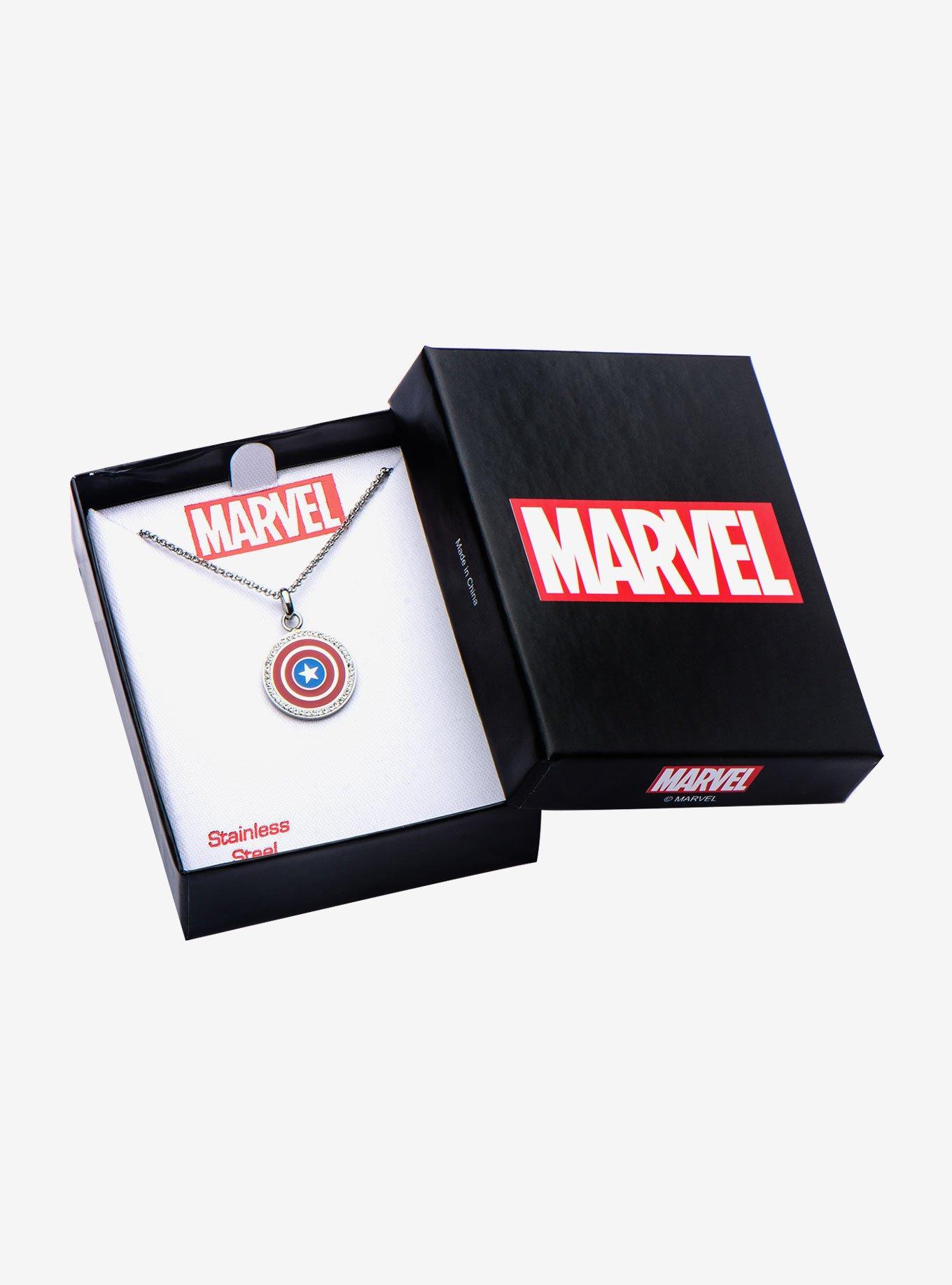 Marvel Stainless Steel Captain America Shield Pendant, , alternate