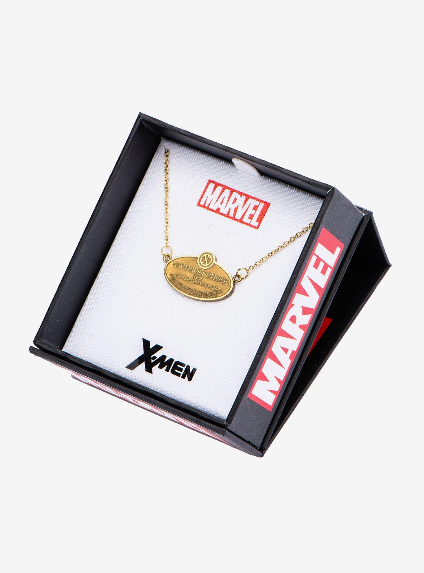 Marvel X-men Xavier's School Plaque Charm Necklace, , alternate